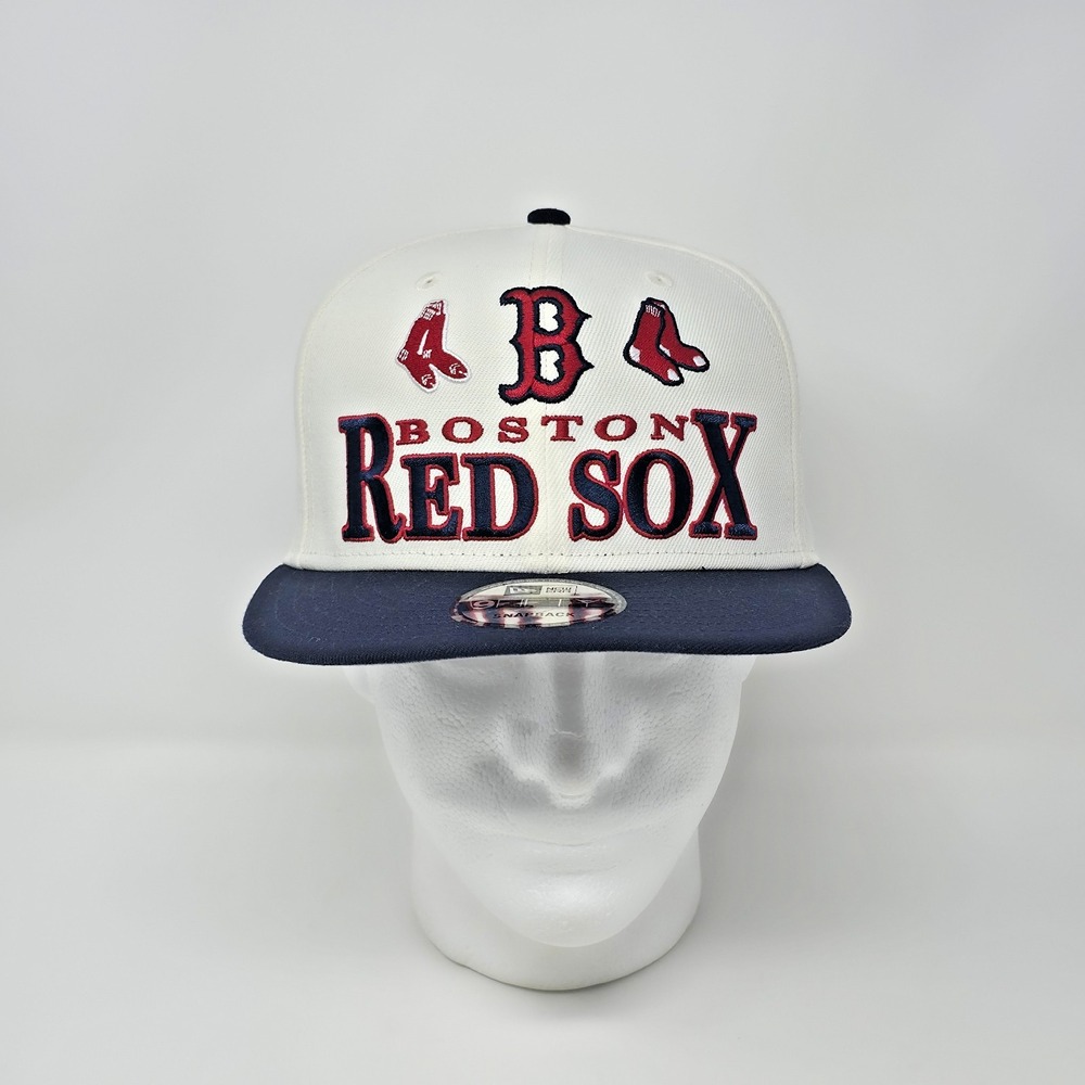 New Era 9Fifty Boston Red Sox MLB White Archive Adjustable Snapback Hat Cap Mens